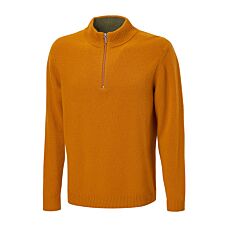 Pull camionneur zippé en laine d'agneau, pour hommes