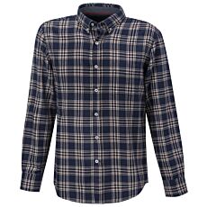 Chemise en flanelle à carreaux brun