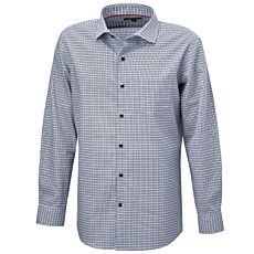 Chemise imprimée à manches longues, repassage superflu gris