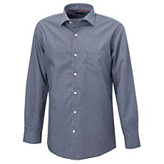 Chemise imprimée à manches longues, repassage superflu navy