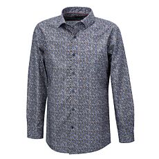 Chemise imprimée à manches longues, repassage superflu brun