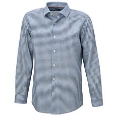 Chemise imprimée à manches longues, repassage superflu bleu glacier