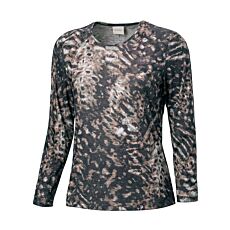 Langarmshirt mit abstraktem Animalprint