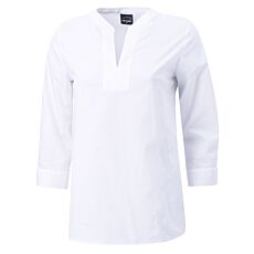 Tunique en coton, à encolure en V blanc