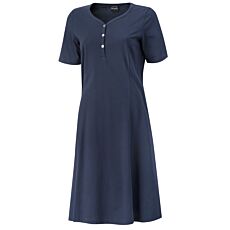 Jersey Kleid in A-Linien Form mit Knopfleiste marine
