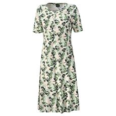 Jersey Kleid in A-Linien Form mit Knopfleiste grün