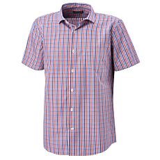 Chemise à carreaux et manches courtes en coton hommes rouge