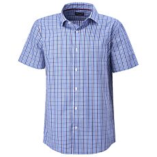 Chemise à carreaux et manches courtes en coton hommes bleu