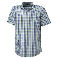 Chemise à carreaux et manches courtes en coton hommes vert