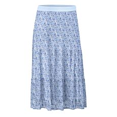 Midi Jupe in A-Linien Form mit Elastbund blau