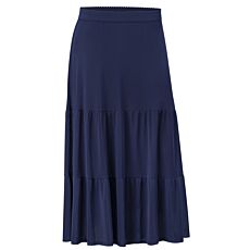 Midi Jupe in A-Linien Form mit Elastbund navy