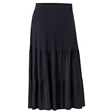 Midi Jupe in A-Linien Form mit Elastbund schwarz