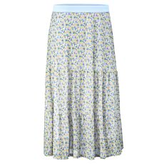 Jupe midi évasée à taille élastique vert