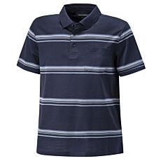 Polo rayé en qualité mercerisée pour hommes bleu-bleu clair