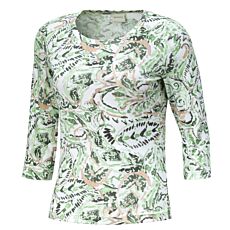 Geripptes Shirt mit Allover-Print