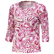 Geripptes Shirt mit Allover-Print