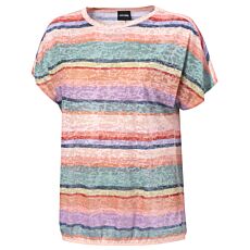 T-shirt rayé à effet burn-out