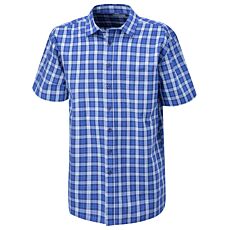 Chemise à carreaux à manches courtes bleu-bleu clair