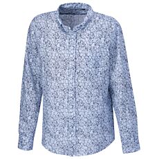 Chemise à manches longues avec poche poitrine en lin bleu clair