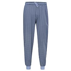 Pantalon de pyjama imprimé avec finition bords-côtes bleu