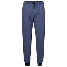 Pantalon de pyjama imprimé avec finition bords-côtes marine