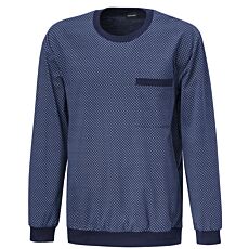 Bedrucktes Pyjama Shirt mit Bündchenabschluss marine