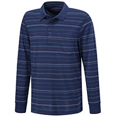 Gestreiftes Langarm Poloshirt mit Brusttasche