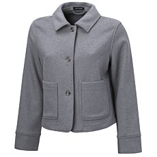 Veste courte hydrofuge avec patte de boutonnage – gris chiné