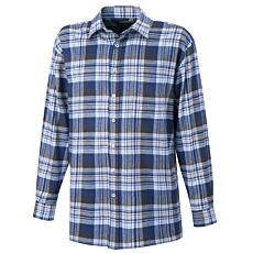 Chemise en flanelle à carreaux, double face grattée – bleu-beige