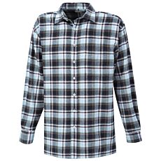 Chemise en flanelle à carreaux, double face grattée – bleu glacier