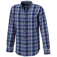 Beidseitig gerautes Flanellhemd – rot-blau