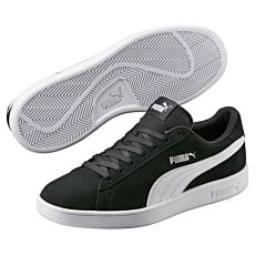 Sneaker Puma Smash V2 en cuir style rétro unisexe noir-blanc