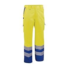 Pantalon de travail avec aération jaune-bleu