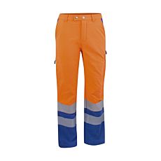 Pantalon de travail d'été de sécurité orange-bleu