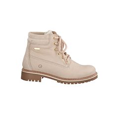 Trendiger Tamaris Schnürstiefel aus Nubukleder mit Softmaterial kombiniert offwhite