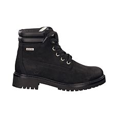 Trendiger Tamaris Schnürstiefel aus Nubukleder mit Softmaterial kombiniert schwarz