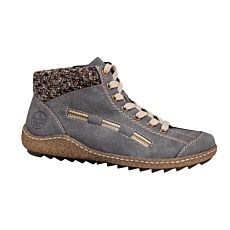 Rieker Kurzstiefelette aus Softmaterial mit weichgepolstertem Wollkragen blau