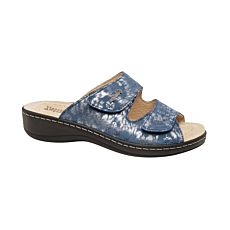 Hickersberger Pantolette aus bedrucktem Leder marine