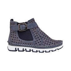 Bottine d'été Gemini en cuir nappa marine