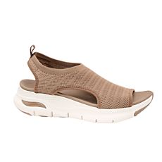 Sandale SKECHERS en tricot élastique Stretch Fit moka