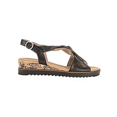 Gabor Sandalette aus samtweichem Veloursleder schwarz