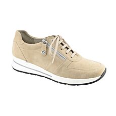 Sneaker Hickersberger en cuir velours souple sable