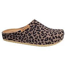 MUBB Damen Hausschuh aus echtem Wollfilz leopard