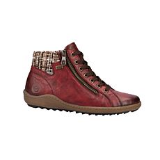 Remonte Kurzstiefelette aus Softmaterial mit Strickkragen bordeaux