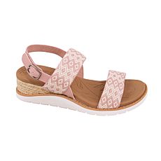 Sandale SKECHERS pour dames rose-blanc