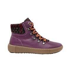 Bottine Gemini à lacer en cuir aniline souple violet