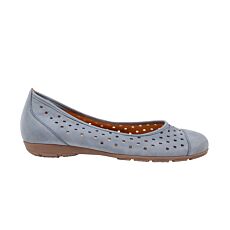 Gabor Ballerina aus feinglänzendem Perlatoleder jeansblau