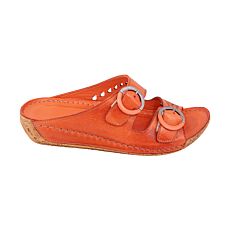 Mule Gemini en cuir aniline pour dames orange
