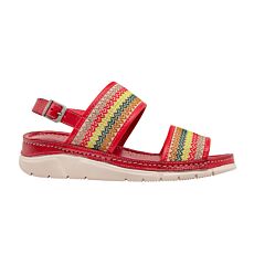 Sandalette GEMINI en cuir aniline souple rouge