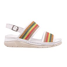 Sandalette GEMINI en cuir aniline souple blanc